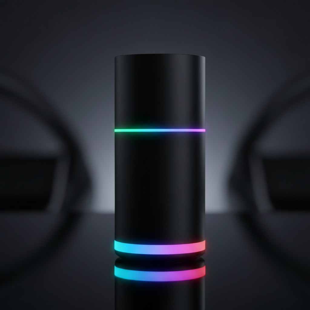 Angled luxury shot of smart aroma diffuser
