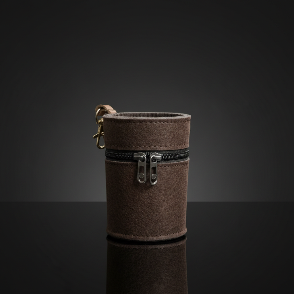 Front-facing shot with dark studio background