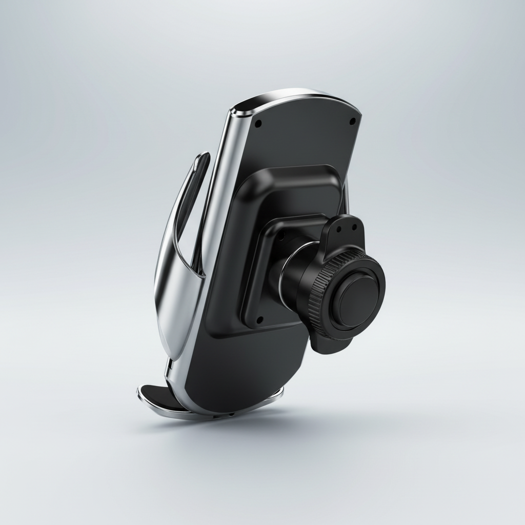 Rear view of automatic wireless car charger showing the vent mount